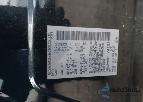 2013 Infiniti Jx35 from USA, damaged, VIN 5N1AL0MN8DC324105